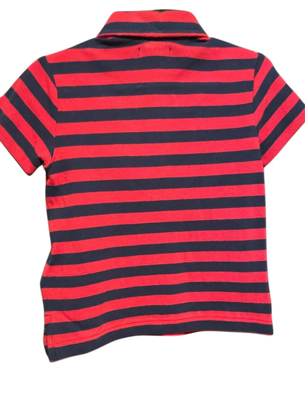 Ralph Lauren Boys Red & Navy Striped Polo Shirt 18MO